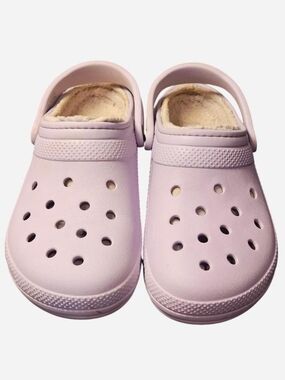CROCS Women's Light Lavender Fleece-Lined Clog Size 10